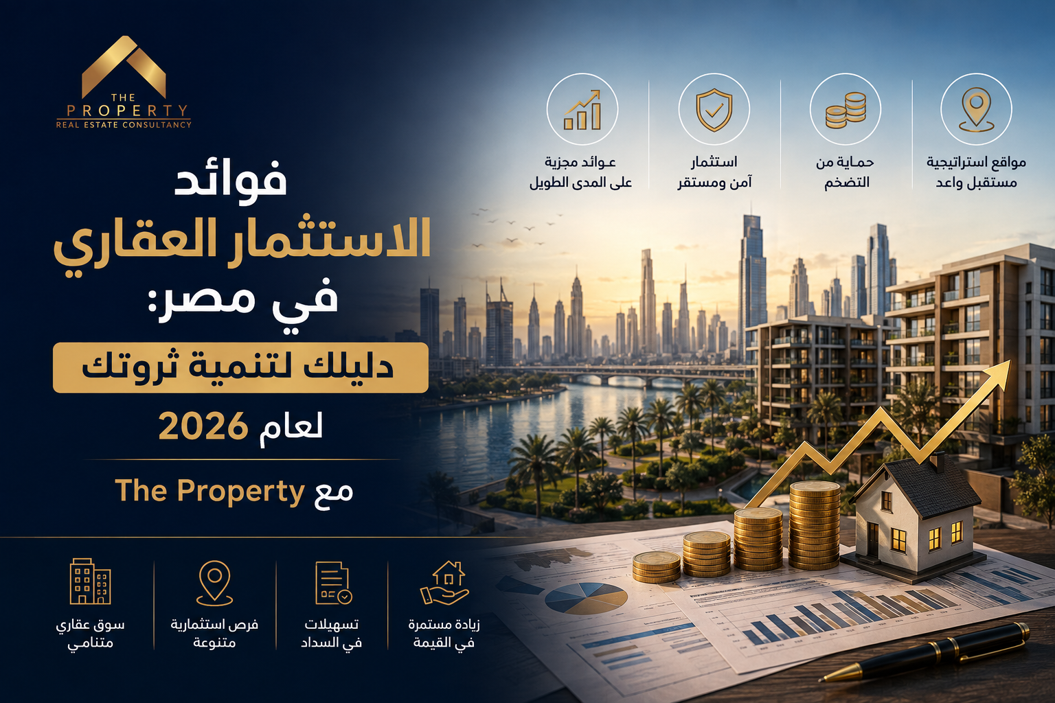 فوائد الاستثمار العقاري في مصر: دليلك لتنمية ثروتك لعام 2026 مع The Property